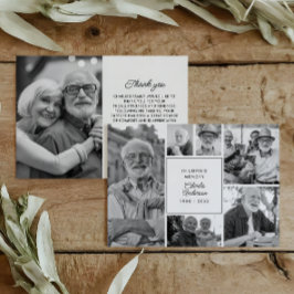 Cartão De Agradecimento Funeral Moderno/Memorial 6-Foto Colagem