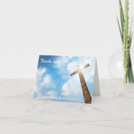 Cartão De Agradecimento Funeral - Obrigado da Cruz Cristã Familiar