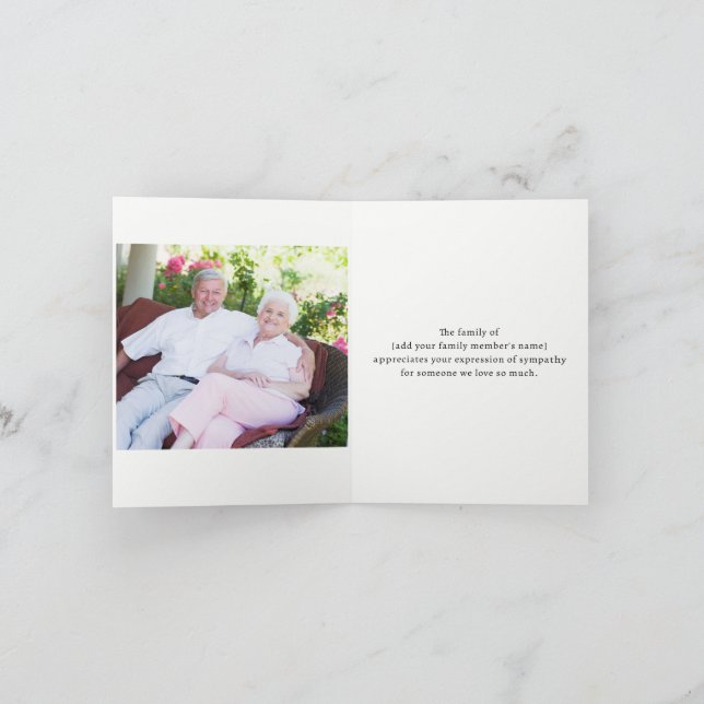 Cartão De Agradecimento Funeral, Obrigado da Família (Interior)