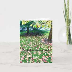 Cartão De Agradecimento Funeral - Obrigado das Folhas de outono da Família