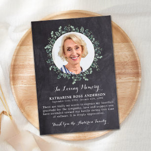 Cartão De Agradecimento Funeral OBRIGADO Eucalyptus Simpatia Foto