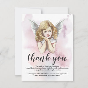 Cartão De Agradecimento Funeral Obrigado Nota   HeavenGirl Angel
