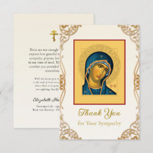 Cartão De Agradecimento Funeral Ortodoxo da Theotokos (Virgem Maria)