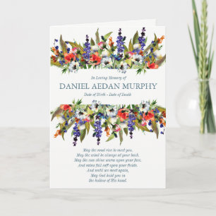 Cartão De Agradecimento Funeral Thank You Cards Forest Wild Flowers