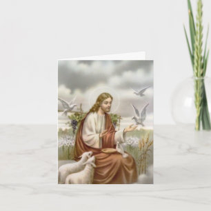 Cartão De Agradecimento Funeral Thank You Cards Jesus with Doves 3