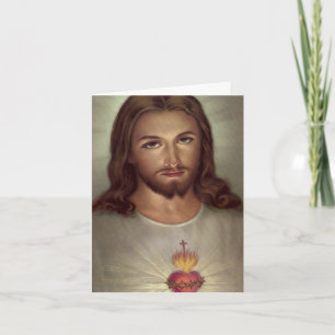 Cartão De Agradecimento Funeral Thank You Cards Sacred Heart Jesus 01