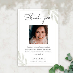 Cartão De Agradecimento Funeral Thank You Note Card