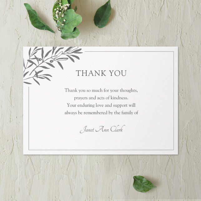 Cartão De Agradecimento Funeral Thank You Note Card (Criador carregado)