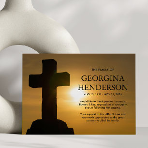 Cartão De Agradecimento Funeral Thank You Religious Holy Cross