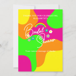 Cartão De Agradecimento Funky Retro Bridal Shower