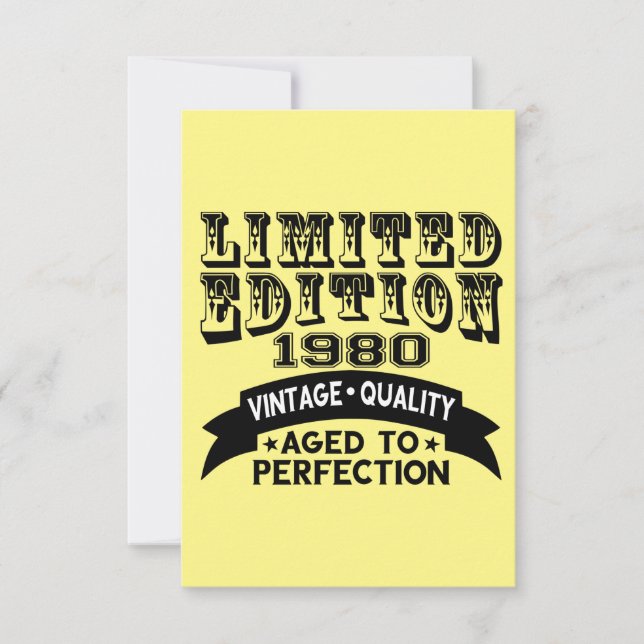 Cartão De Agradecimento Funny 1980 Birthday Card Limited Edition (Frente)