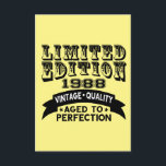 Cartão De Agradecimento Funny 1988 Birthday Card Limited Edition<br><div class="desc">Edição limitada de 1988 Vintage Quality Aged to perfetion.</div>