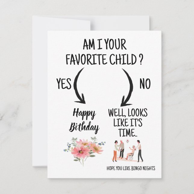 Cartão De Agradecimento funny birthday card from mom to mom (Frente)
