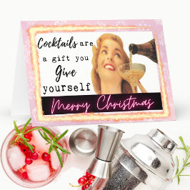 Cartão De Agradecimento Funny Christmas Card Best Friend "Gift Yourself"