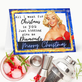 Cartão De Agradecimento Funny Christmas Card Best Friend -Give Me Diamonds