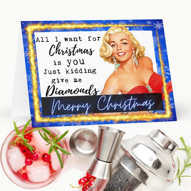 Cartão De Agradecimento Funny Christmas Card Best Friend -Give Me Diamonds (Criador carregado)