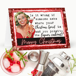 Cartão De Agradecimento Funny Christmas Card Best Friend "Liquor Cabinet"