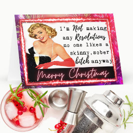 Cartão De Agradecimento Funny Christmas Card Best Friend "NYE Resolutions"