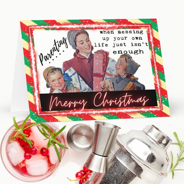 Cartão De Agradecimento Funny Christmas Card Best Friend "Parenting" (Criador carregado)