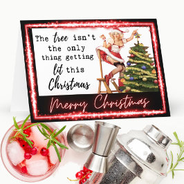 Cartão De Agradecimento Funny Christmas Card Best Friend "Tree Lit"