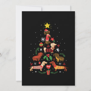Cartão De Agradecimento Funny Dachshund Christmas Tree