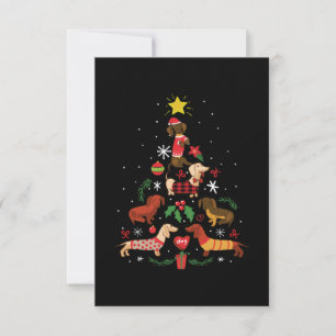 Cartão De Agradecimento Funny Dachshund Christmas Tree