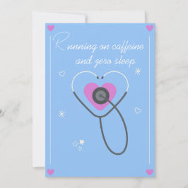 Cartão De Agradecimento Funny Night Shift Nurse Card Running On Caffeine A