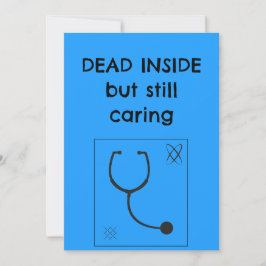 Cartão De Agradecimento Funny Nurse Card Dead Inside But Still Caring Sarc