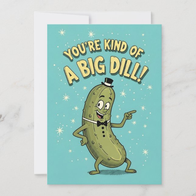 Cartão De Agradecimento Funny Pickle Pun You're Kind of a Big Dill (Frente)
