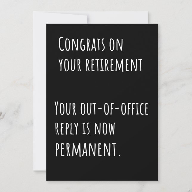 Cartão De Agradecimento Funny Retirement Sarcastic Congratulations Card (Frente)