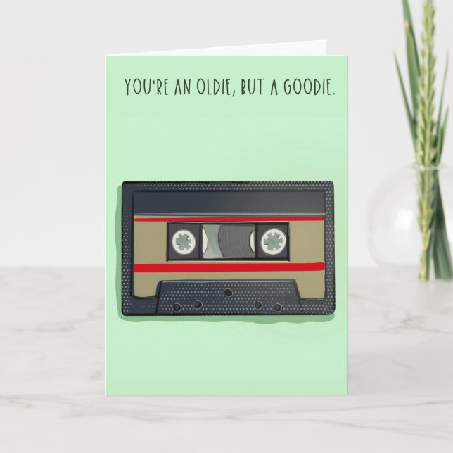 Cartão De Agradecimento Funny retro birthday card cassette tape (Frente)