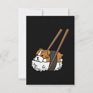 Cartão De Agradecimento Funny Sushi Bulldog