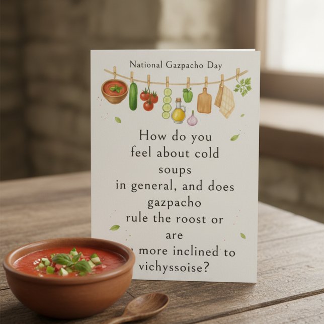 Cartão De Agradecimento funny vegetables National Gazpacho Day (Criador carregado)