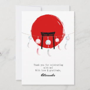 Cartão De Agradecimento Furin de chimes eólicos de Festa de aniversário Hi