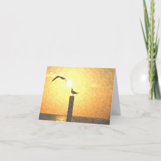 Cartão De Agradecimento Gaivotas no crepúsculo Notecard