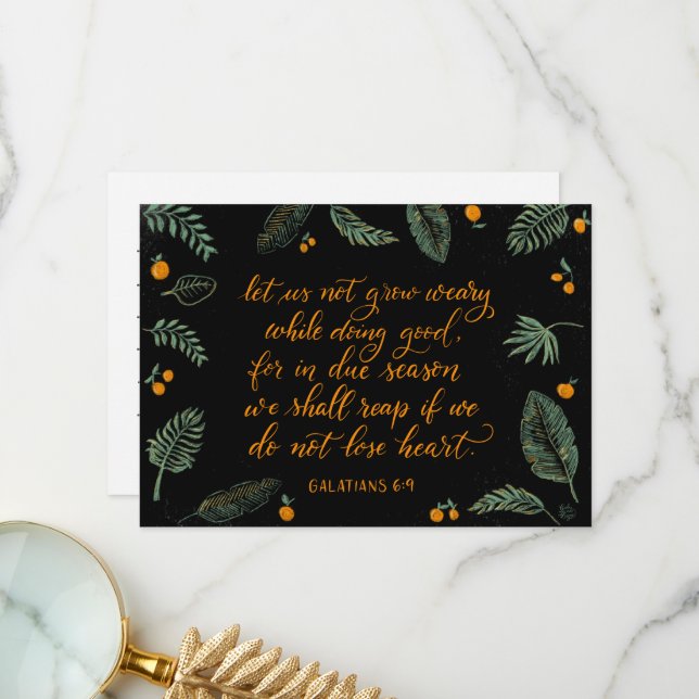 Cartão De Agradecimento Galatianos 6v9 Não perder coração (Frente/Verso In Situ)