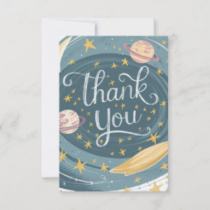 Cartão De Agradecimento Galáxia Celestial Editável