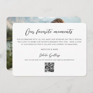 Cartão De Agradecimento Galeria de Fotos de Código QR Casamento de Script 