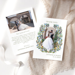 Cartão De Agradecimento Galhos de oliveiras boêmicas estavam na Foto de Ca