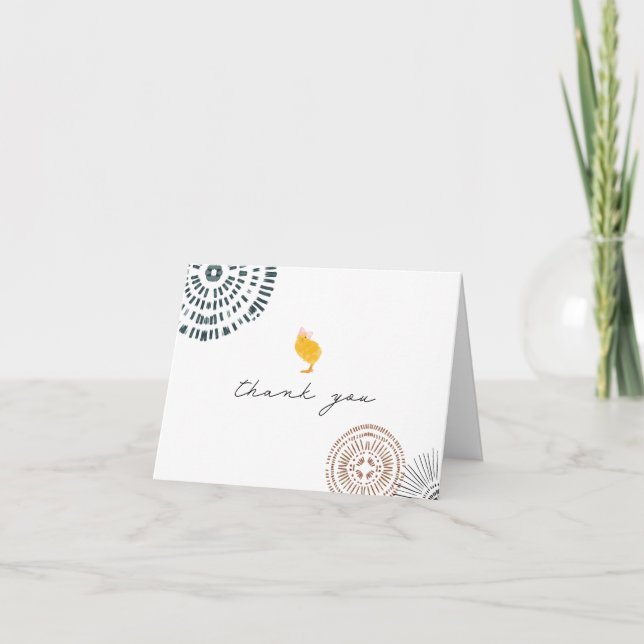 Cartão De Agradecimento Galinha Arco Obrigada (Frente)