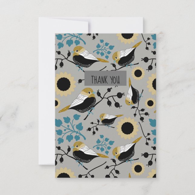 Cartão De Agradecimento Galinhas E Berries Doces E Bonitos (Frente)