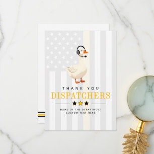 Cartão De Agradecimento Ganso Personalizado de Despachante 911 com Fones d