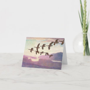 Cartão De Agradecimento Gansos do Canadá em Primavera por Newell Convers W