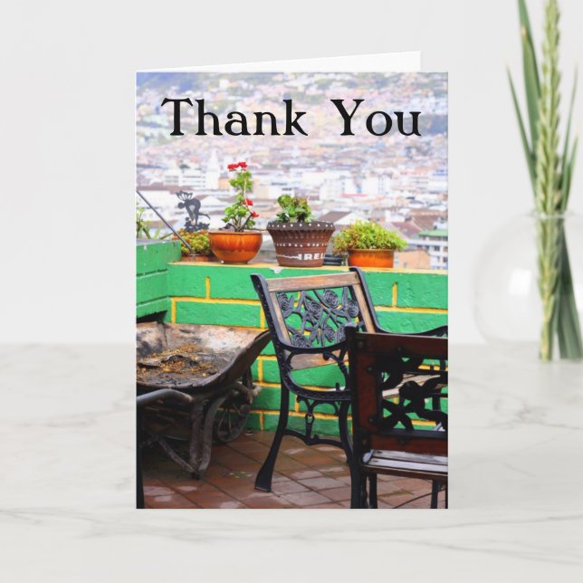 Cartão De Agradecimento Garden Terrace Obrigado (Frente)