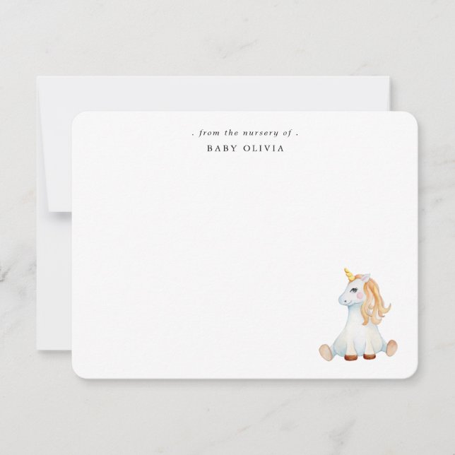 Cartão De Agradecimento Garota-d-água-doce Unicorn (Frente)