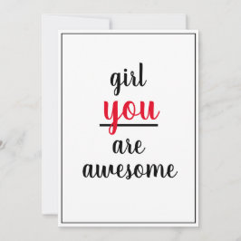 Cartão De Agradecimento Garota, Você É Uma Pessoa Fêmea Fantástica.