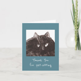 Cartão De Agradecimento Gata Gorda, Pet Sitter, Obrigado