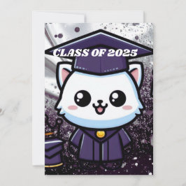 Cartão De Agradecimento Gatinho de Gratuação Elegante Balão de Palhaço Rox