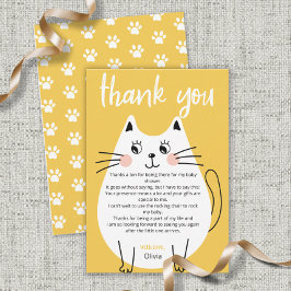 Cartão De Agradecimento Gatinho Gatinho Gato, Gato, Chá de fraldas obrigad