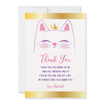 Gatinho Rosa e Festa de aniversário Dourada